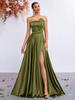 European & American Elegant Strapless Slim-Fit Slit Gown - Perfect for High-End Banquets & Evening Parties