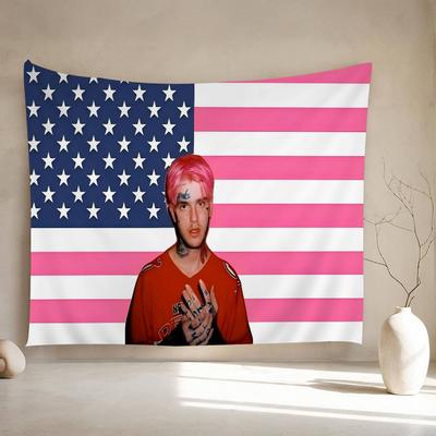 Lil Peep Starry Sky Philosophy Anime Tapestry Hippie Flower Wall Carpets Dorm Decor Wall Hanging Home Decor