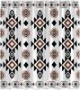 Shower Curtain Western Boho Abstract Pattern Geometric Vintage Native Simple Neutral Classic Southwestern Farmhouse White Black