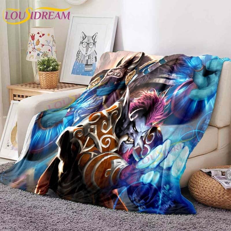 

Ковдри World of Warcraft Класичні ігрові ковдри Ковдри з художнім принтом Фланелеві ковдри для ліжка Диван Вечірка Діти Дорослий Подарунок 100x150cm