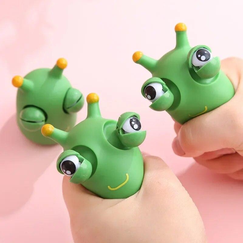3PCS Squeeze Toys Small Vegetable Worm Decompression Staring Toy Vent Decompression Caterpillar Toy Childrens Toys