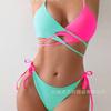 2025 New Color Matching Suspender Sexy Split Swimsuit Women's Three-point Bikini Beach Spa Swimsuit