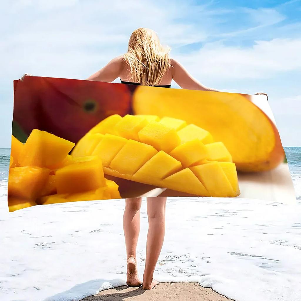 Mango Frucht Mikrofaser Sandfrei Schnelltrocknend Strandtuch,Leicht Übergröße Dünn Super Saugfähig Handtuch Pool Reisen Camping
