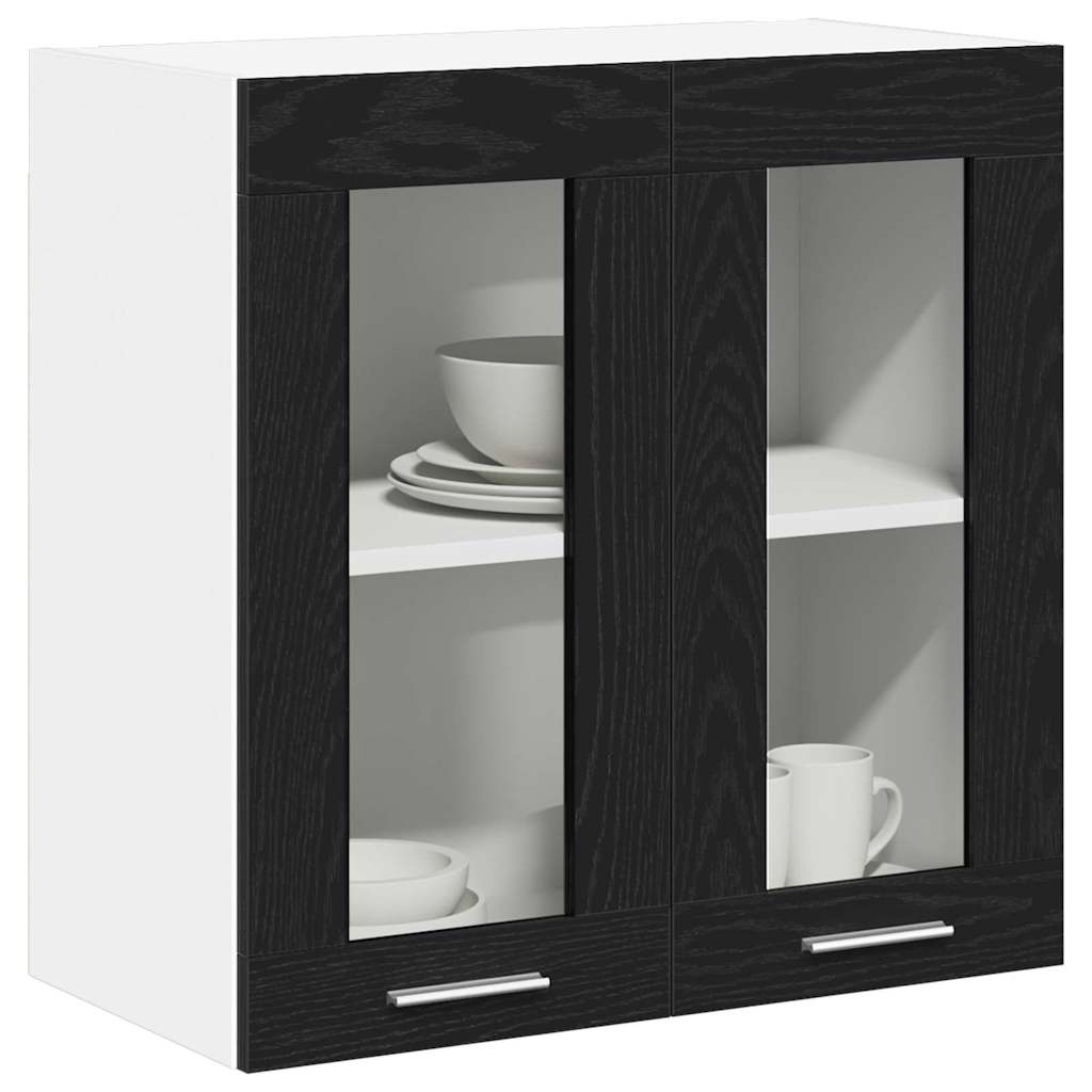 Hanging Cabinet Black Oak Effect 60 X 31 X 60 Cm Engineered Wood
