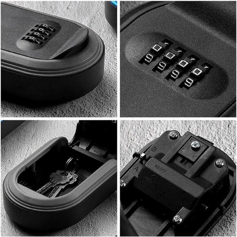 Magnetic Key Storage Solution Waterproof Magnetic Key Safe with 4 Digit Code for Home, Garage, and Office Security