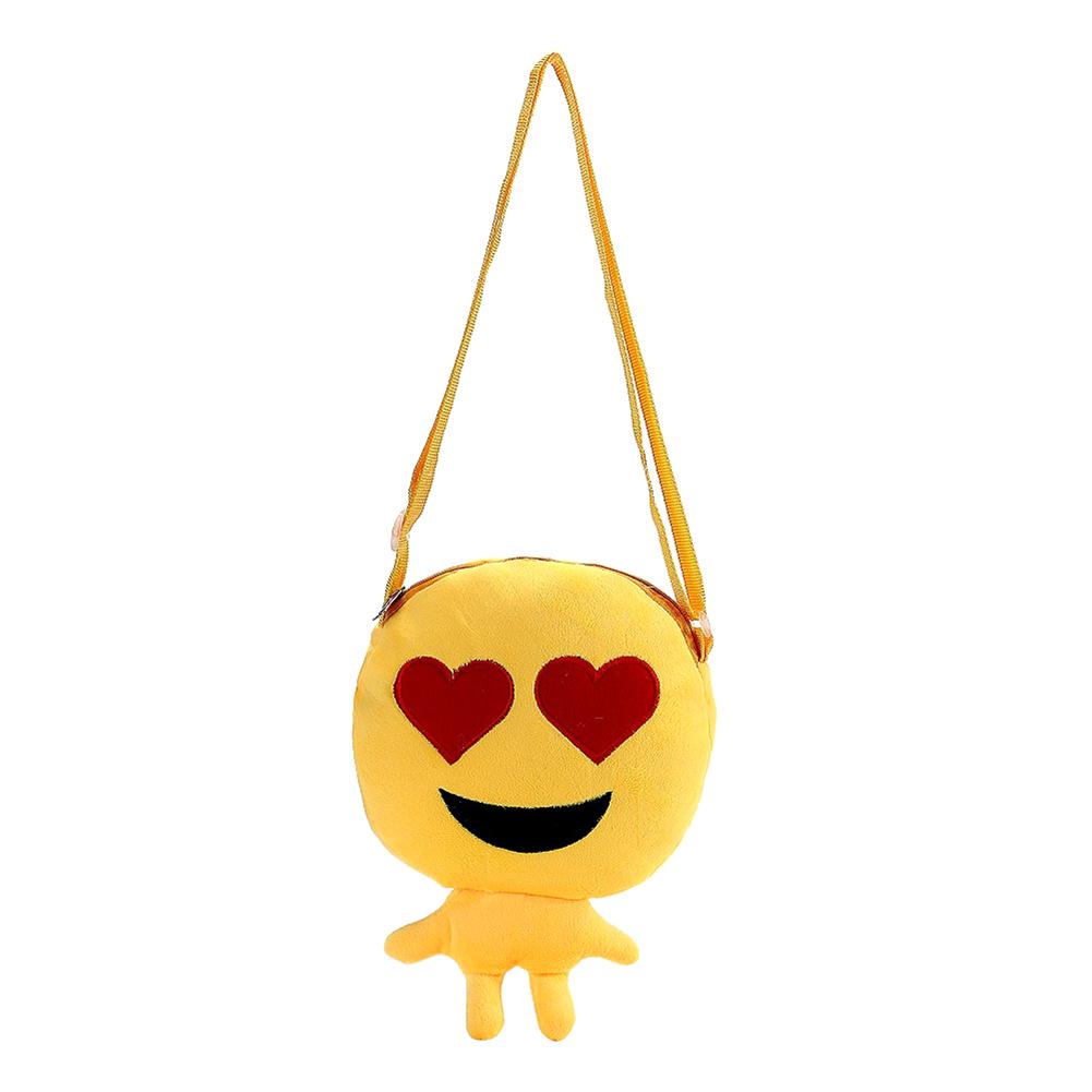 22cm ICONS EMOJI KIDS GIRLS EMOTICON SMILEY PLUSH SHOULDER BAG