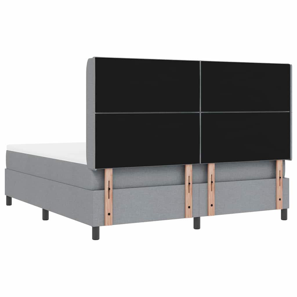 Box Spring Bed with Pillows Light Gray 200 x 180 cm Fabric