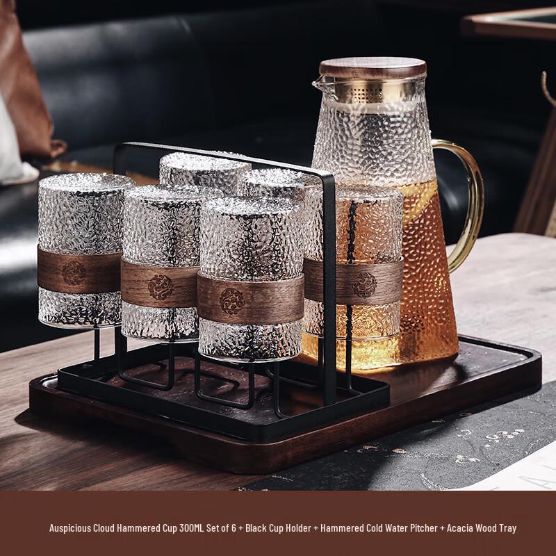 Naijiang Chinese Retro Glass Water Cup Set