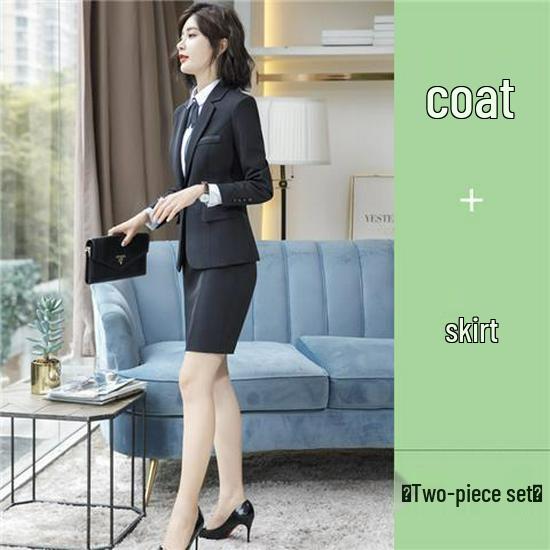 Элегантный черный женский приталенный деловой костюм для профессиональной обстановки S