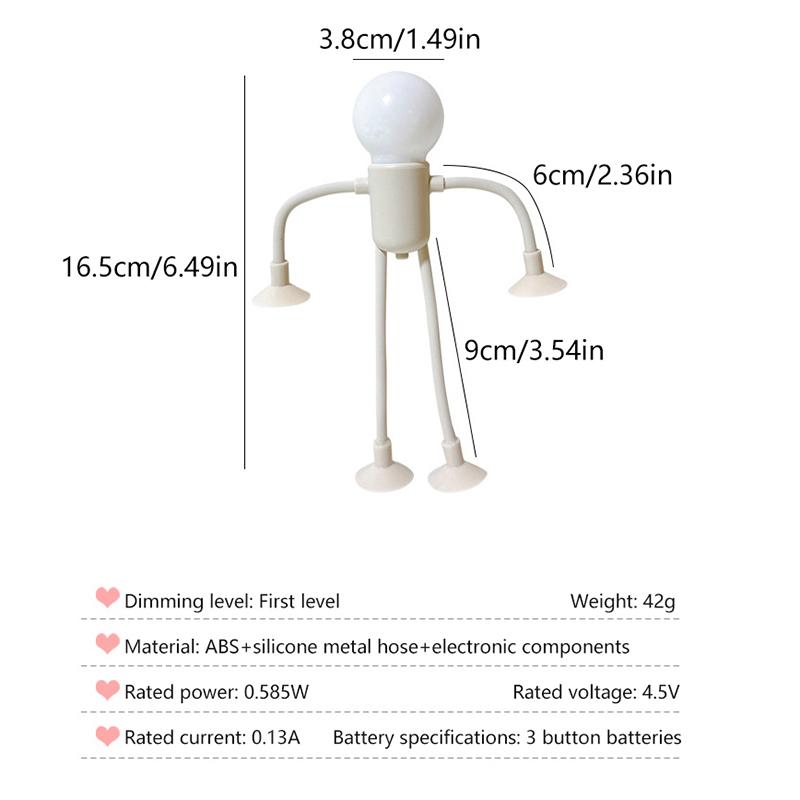 Veränderbare Form Lustige Sportler Nachtlicht Knopfbatterie Schreibtischlampe Vielseitige Minilampe Kreatives Ornament Vakuumadsorption