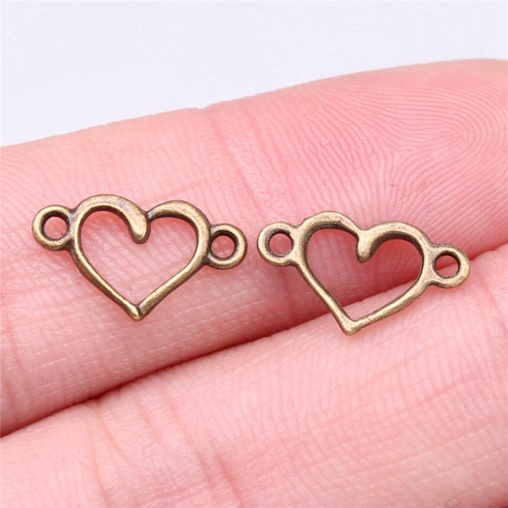 Heart Connectors Love Symbol Antique Bronze Zinc Alloy Jewelry Making DIY Jewelry Making Style Pendant Connectors