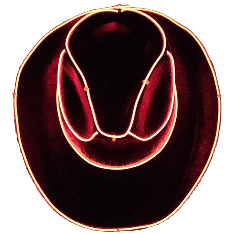 Western Hat Light Up LED Cowgirl Hat Party Hat Stage Costume Headwear