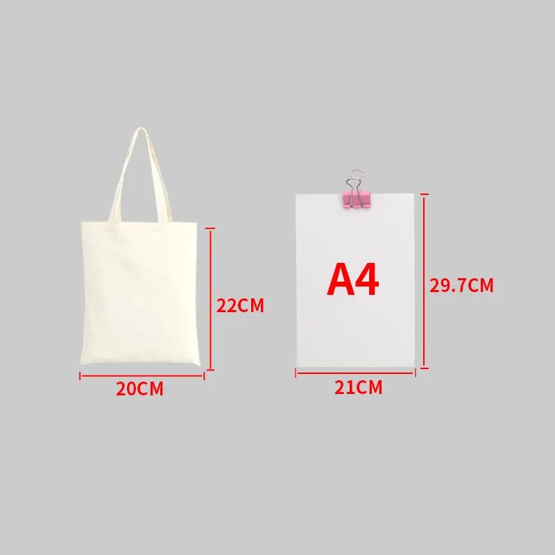 Reusable Foldable Shoulder Handbag Eco-Friendly Women Ladies Large Cotton Fabric Canvas Tote Bag For Market Shopping Bags Blank