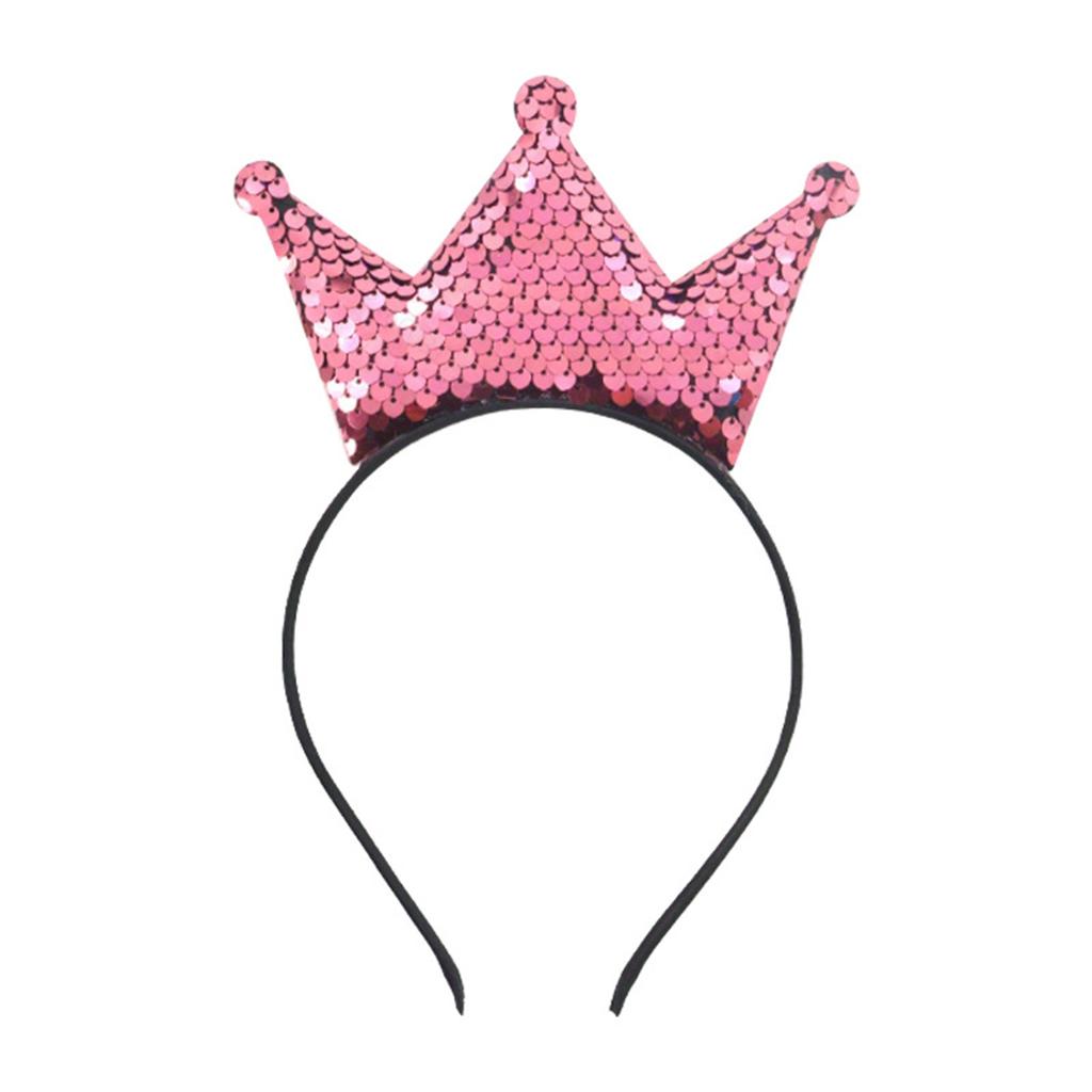 Sparkling Sequins Crown Hairband For Girl Birthday Party Glittering Headwear Toddler Birthday Party Hair Accessory