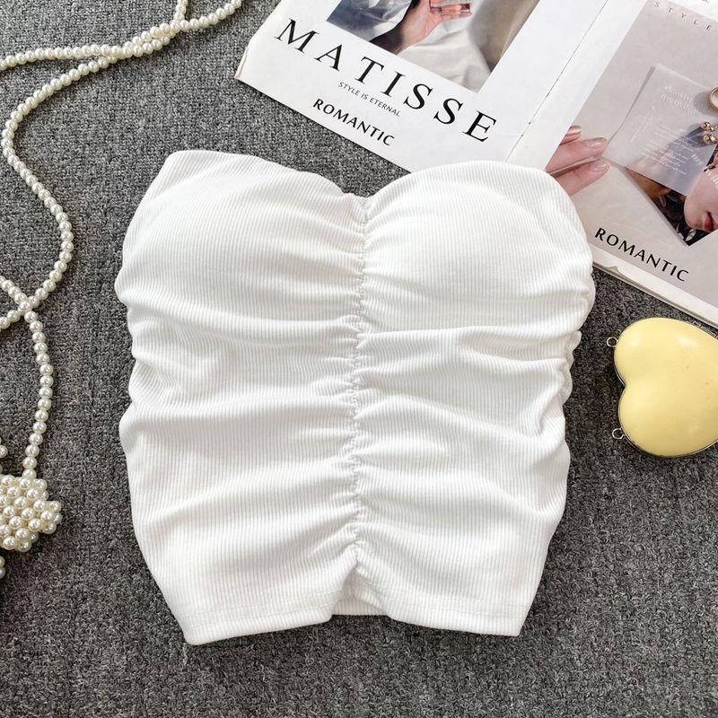 Pure Sweet Sexy Sexy Short Chest-Wrapped Vest Women's Outerwear Stylish Silm Bottoming Sleeveless Tube Top Tops