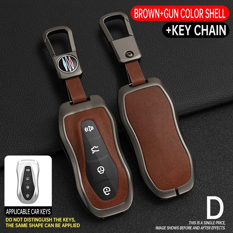 

Leather Car Remote Key Case Cover for Geely Azkarra Tugella FY11 2019 2020 Atlas Pro New Emgrand GS X6 SUV EC7 Styling
