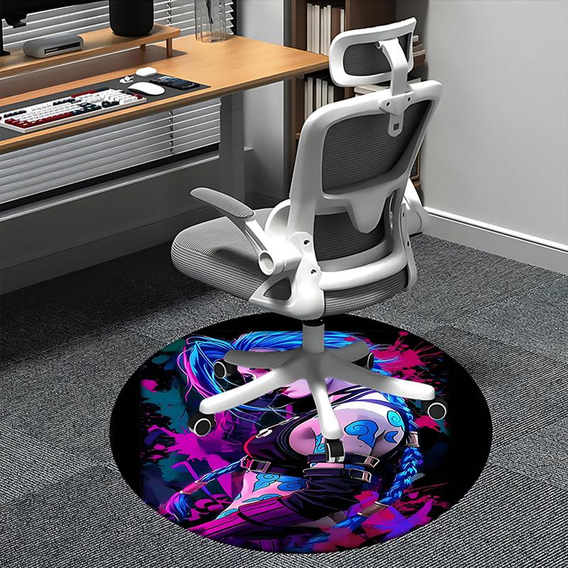 

Jinx (League of Legends) Chair mat Round Rug Office carpet, Non slip, Suitable for Living Rooms, Bedrooms Decor 1205533a 80cm by 80cm
