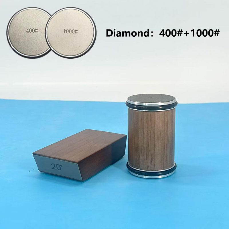 

Rolling Knife Sharpener Double Sided Diamond Sharpening Stone 15/20° Degree Magnetic Angle Roller Sharpening for Kitchen Knives