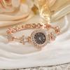 Round Dial Women Quartz Watch Slim Strap Rhinestone Watch Rhinestone Quartz Watch  Festival Gift