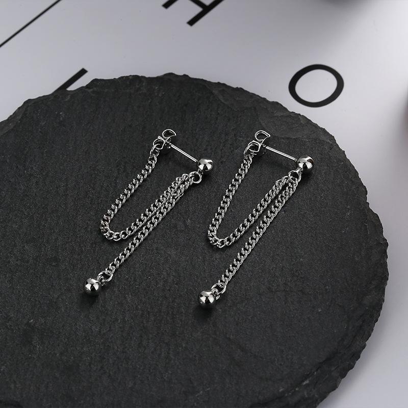 

CIAXY Silver Color Tassel Chain Earring Studs for Women Retro Earing Fashion Sweet Jewelry