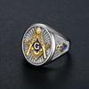 Two Tone Titanium Steel Masonic Freemasonry Ring for Men Jewelry Gold Silver Color Drop Shipping