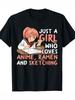 Anime Ramen Sketching Girl T-shirt