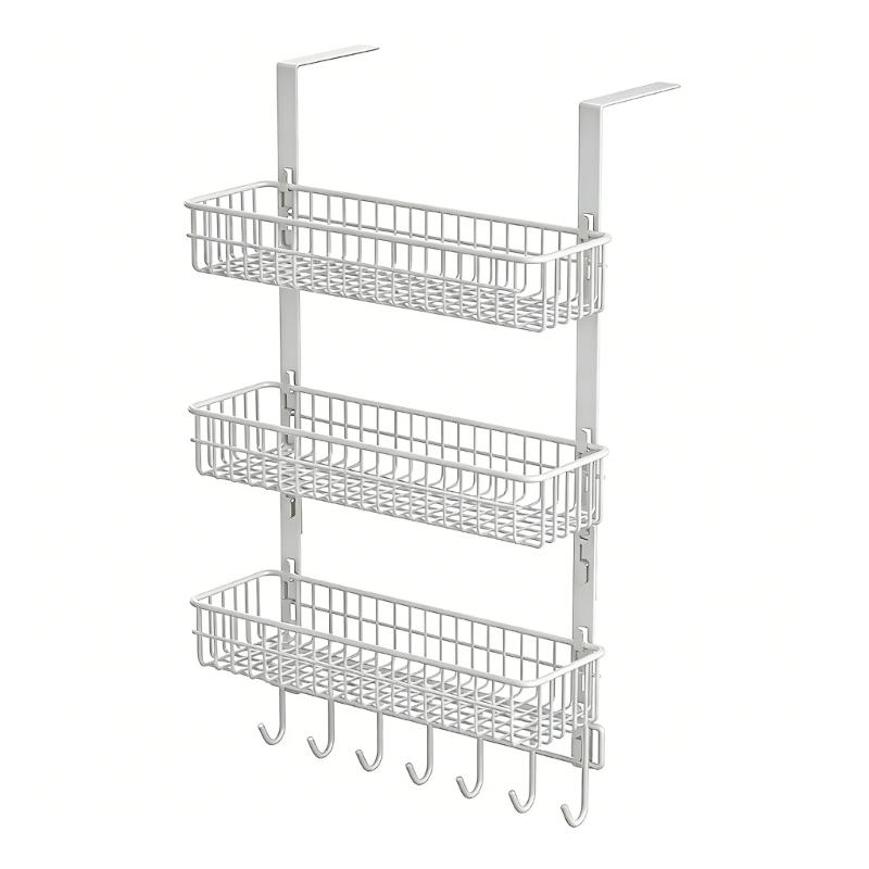 Wall Mount Or Over The Door 30cm Wide Kitchen Storage Shelf In Strong Metal Construction