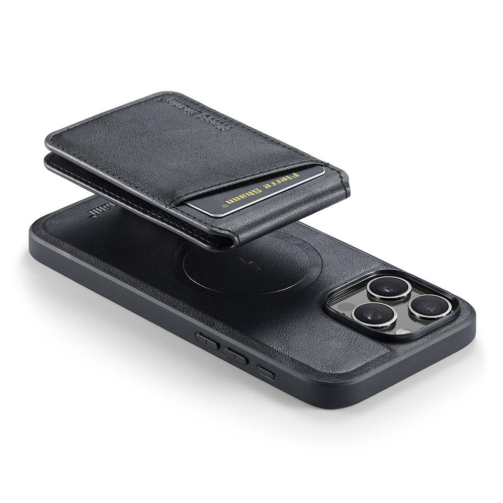 FIERRE SHANN 025 Style For iPhone 16 Pro Case Leather+TPU Detachable Card Slots Phone Cover