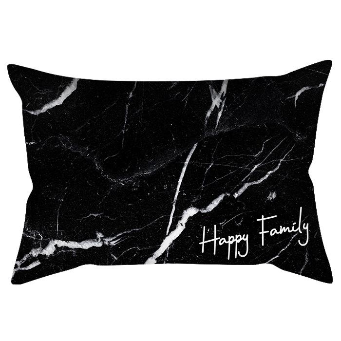 Black and white simple marble pattern printed waist pillowcase sofa living room rectangular cushion cover