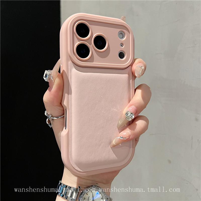 Compatible with iPhone 17 Pro Max, this premium drop-proof solid color case offers leather texture and a skin-feel air cushion design.
