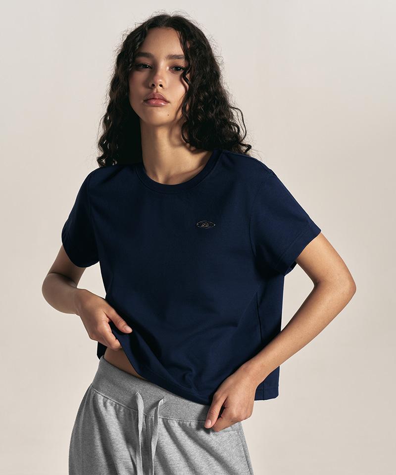 BORN TO WIN W Silver B Basic T-Shirts [Navy]