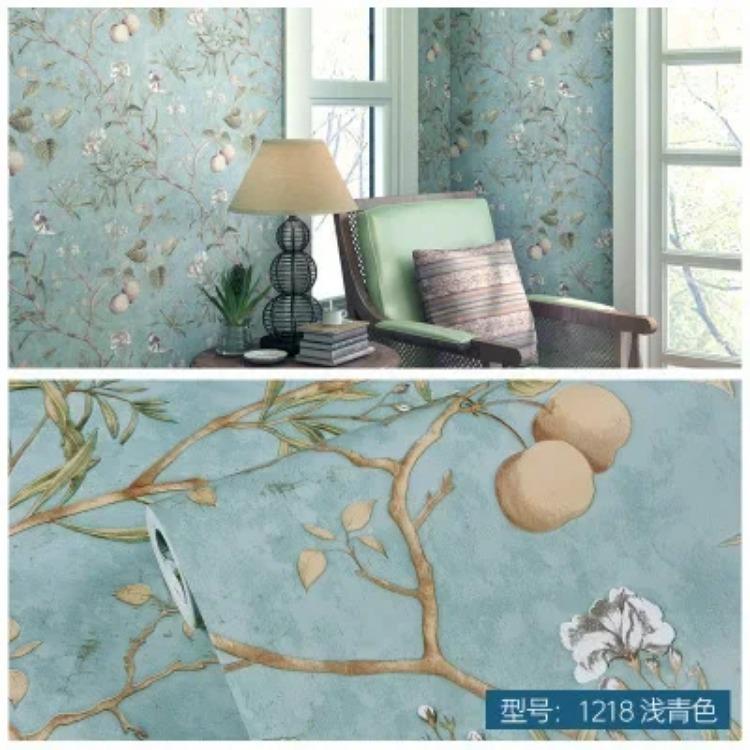 Modern Wallpaper 3M/5M/10M Non-woven Fabric Self-adhesive 3D Wallpaper Pastoral Flower Home Decor Living Room Decoration