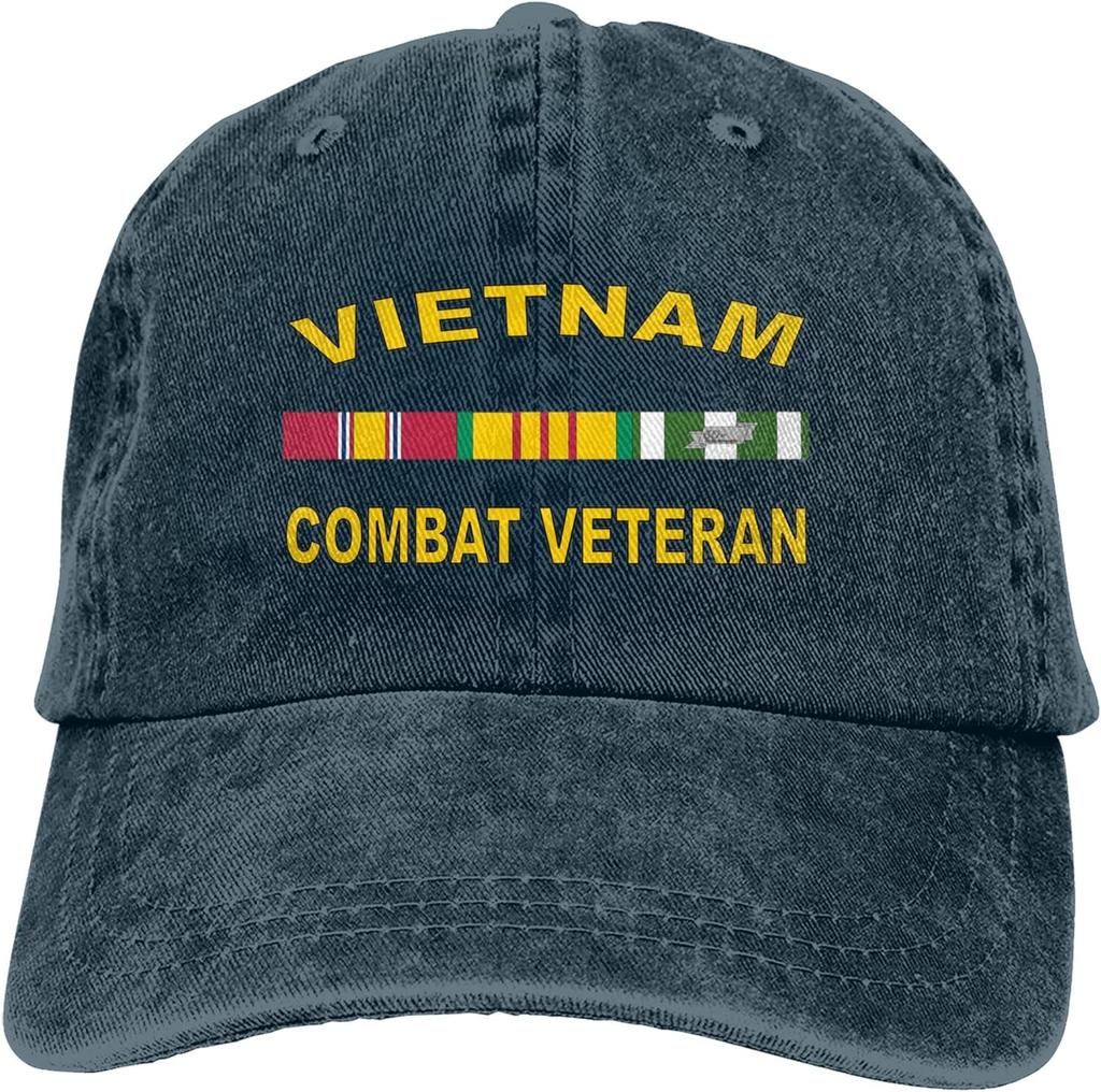 Vietnam Combat Veteran Hat Adjustable Cowboy Baseball Cap For Men Women Trucker Cap