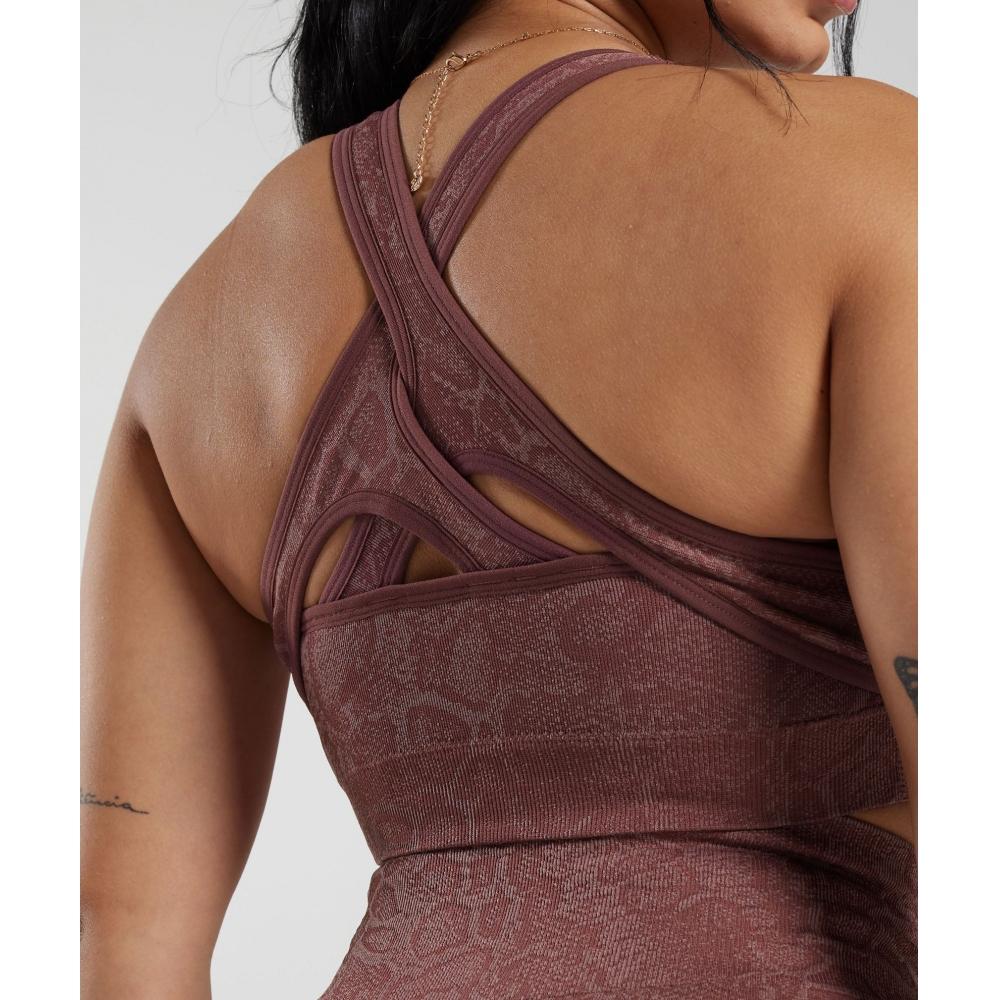 Gymshark Adapt Animal Seamless Sports Bra Modern Blush Pink Magenta Brown B6a4q Kbnb