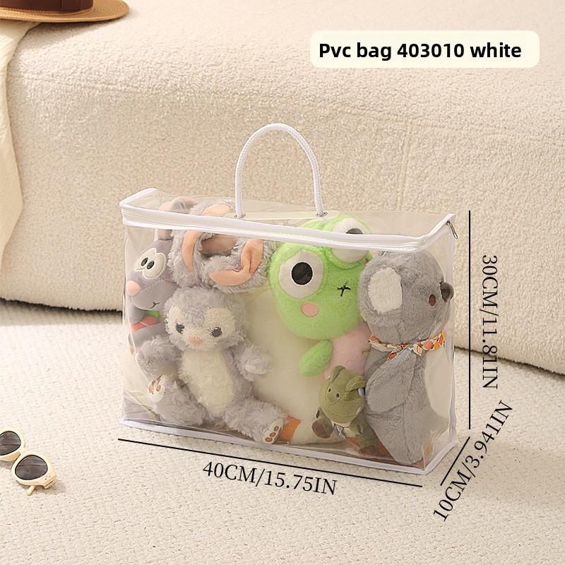 Large Capacity Pvc Storage Bag With Zipper For Bedroom Travel And Clothes Organization