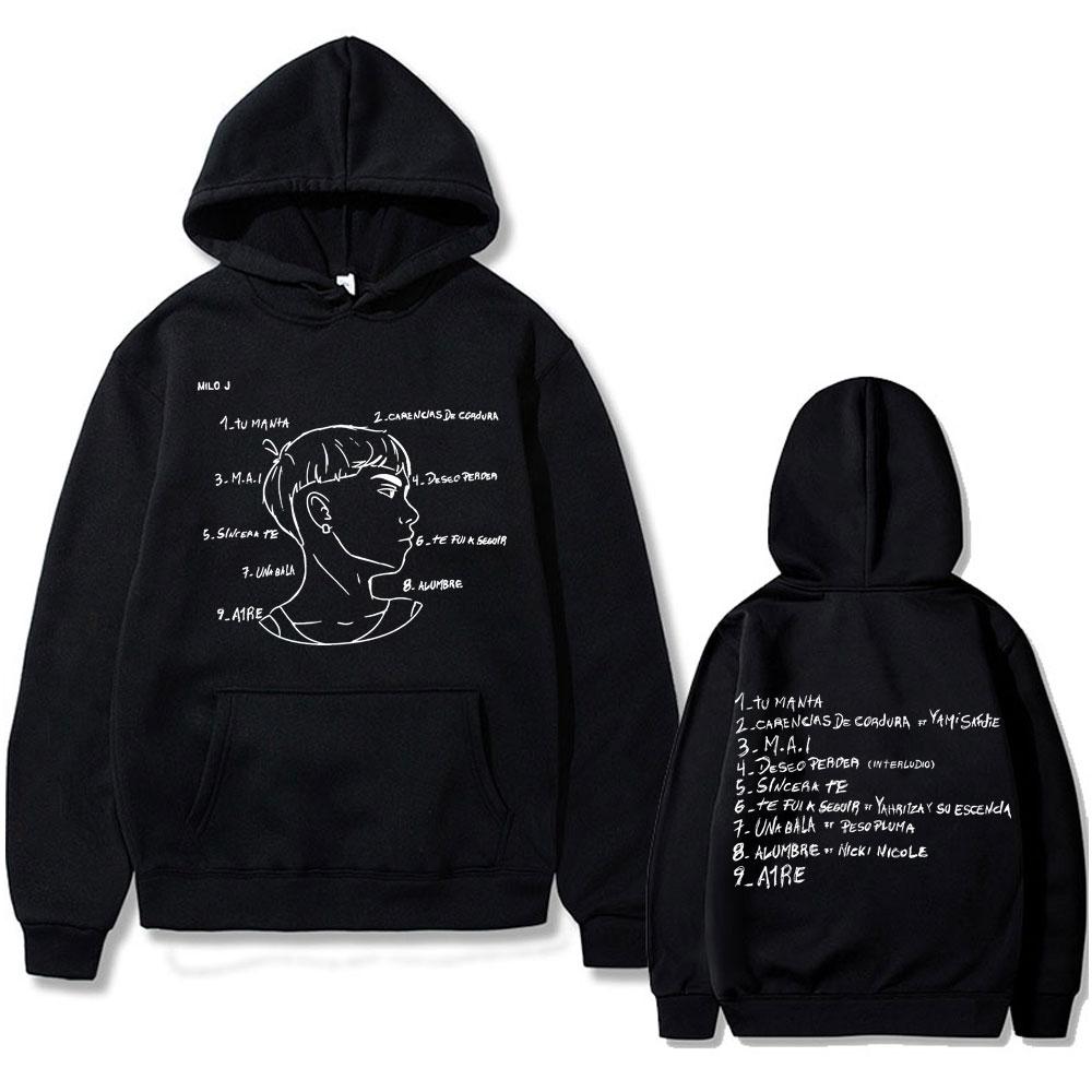 Rapper Milo J 111 Album Graphic Hoodie Men Women Hip Hop Fashion Oversized Hooded Sweatshirt Men's Casual Fleece Cotton Hoodies
