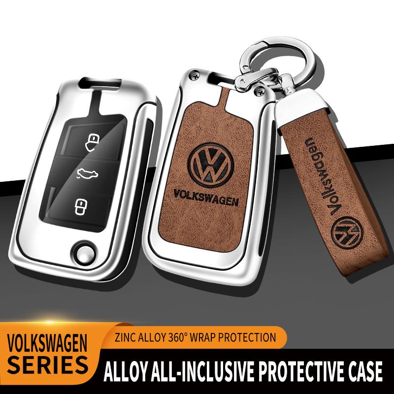 2026 Hot For VW VOLKSWAGEN Car TPU Zinc Alloy Key Case Bag Car Key Chain Metal Key Shell For Volkswagen VW Tiguan MK2 Golf 7 MK7