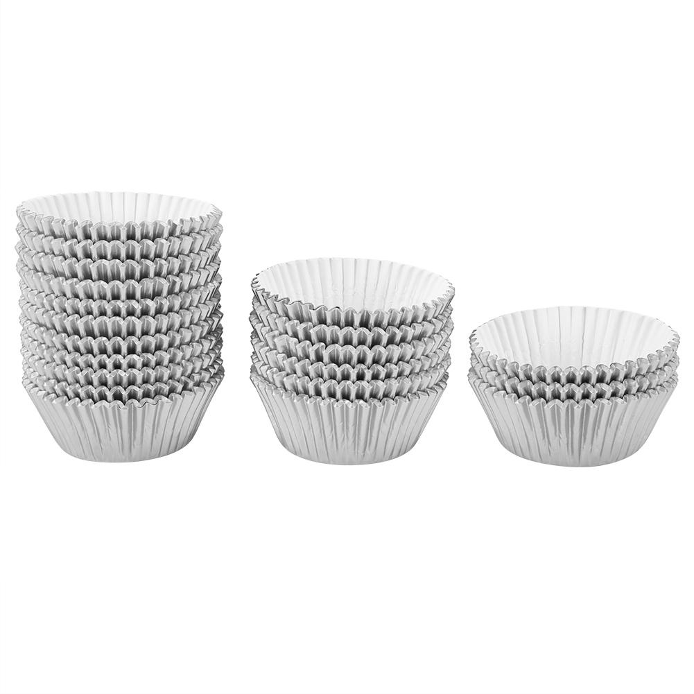 500PCS Aluminum Foil Paper Cake Cup Cupcake Liners Muffin Cases Kitchen Baking Tools