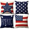 Vikama 4Th Of July American Flag Star Pillow Cover Patriotic Decorative Cushion Case For Sofa Bedroom Living Room Home Decor