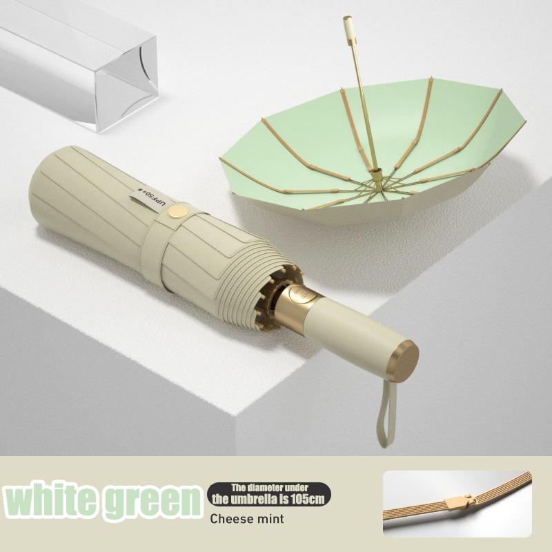 10-Bone Automatic Colorful Uv Protection Umbrella Storm-Resistant Suitable For Both Sunshine Rain Sunshade Or Sunscreen Umbrella