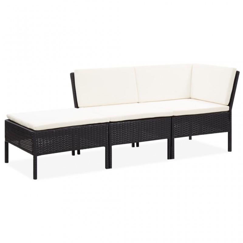 Day and Night - Day and Night 3-piece Garden Furniture Set and Black Synthetic Rattan Cushions