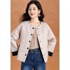 Ke Bei Er Women's New Chinese Style Jacquard Reversible PU Jacket