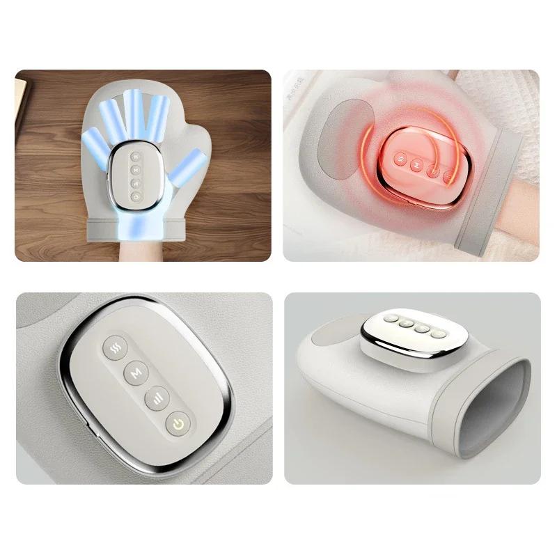 Handmassagegerät mit Wärmekompression Karpaltunnelsyndrom Handgelenk Fingermassagegeräte Knetrollen Elektrisch Tragbar Vibrationshandschuhe