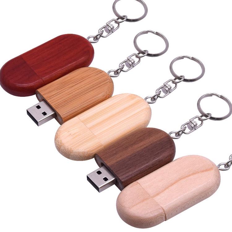 Bamboo Oval USB Drive - Custom Logo Gift for Photography & Weddings