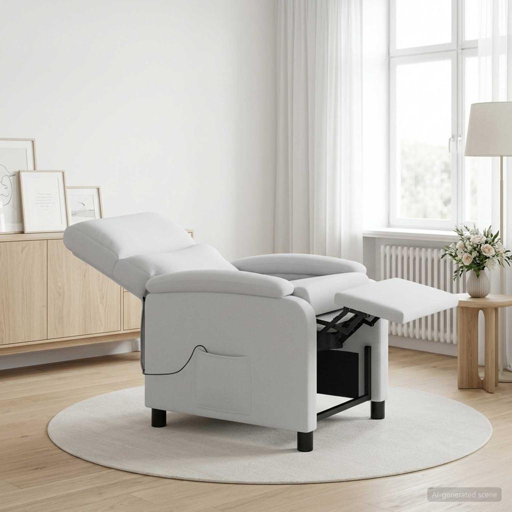 Massage Relax Chair White Fabric