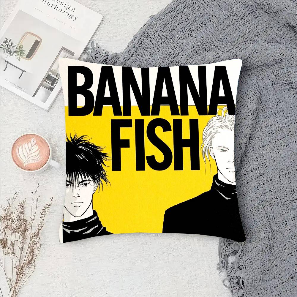 Anime BBanana Fish Pillow Case Fashion Square Pillowcase Bedroom Sofa Room Ins Decoration Leisure
