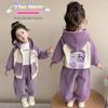 Girls' Plush Coral Fleece Two-Piece Set - Autumn/Winter 2025 Collection