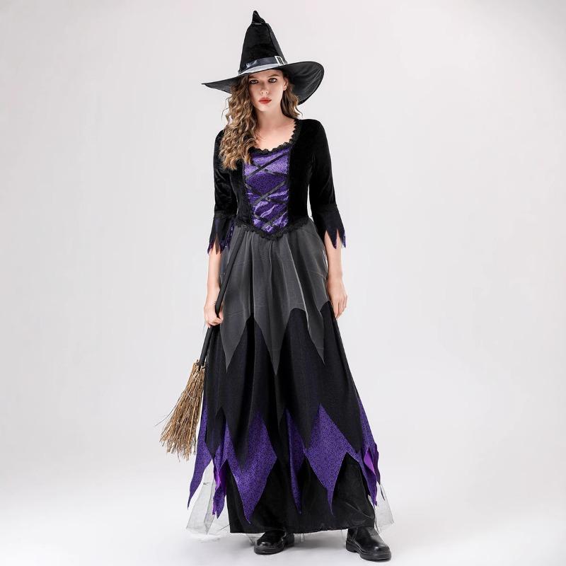 Halloween, lila Hexen-Vampir-Kleid für Erwachsene, Sub-Cosplay-Kostüm