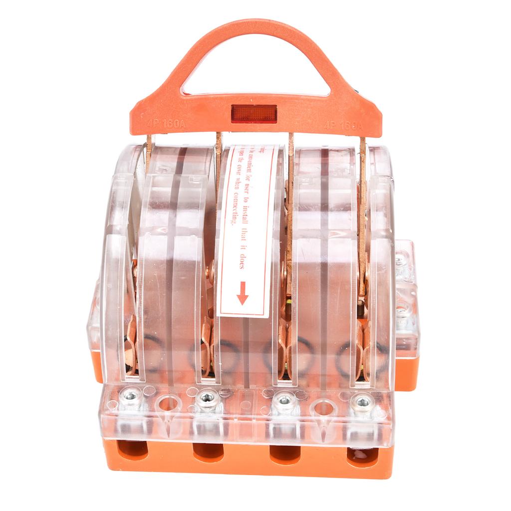 4 Pole Knife Switch Double Throw Transparent Disconnect Knife Switch with LED Indicators 160A AC380V