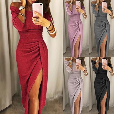 Spot Fabric One-Shoulder Sexy Slim Dress for Holiday or Birthday Party (2018)